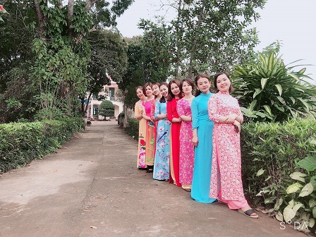 Nữ công xã Trung Thành tích cực tham gia hưởng ứng “Tuần lễ áo dài” năm 2021
